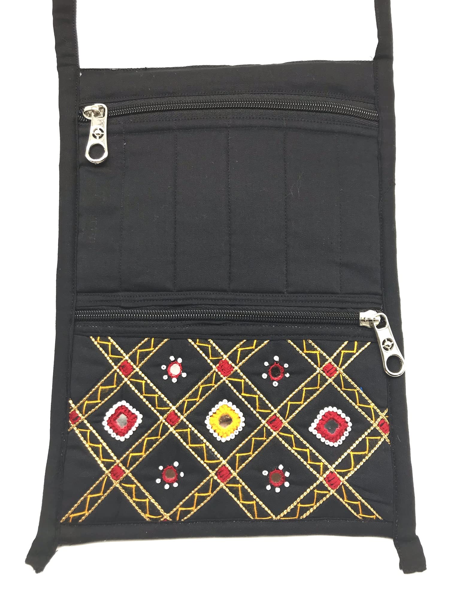 Handmade Embroidered Sling Bags for Women & Girls - Stylish Crossbody Purse with Mirror Work (11x7.5 Inches) - Perfect for Casual Outings, Shopping & Travel Accessories