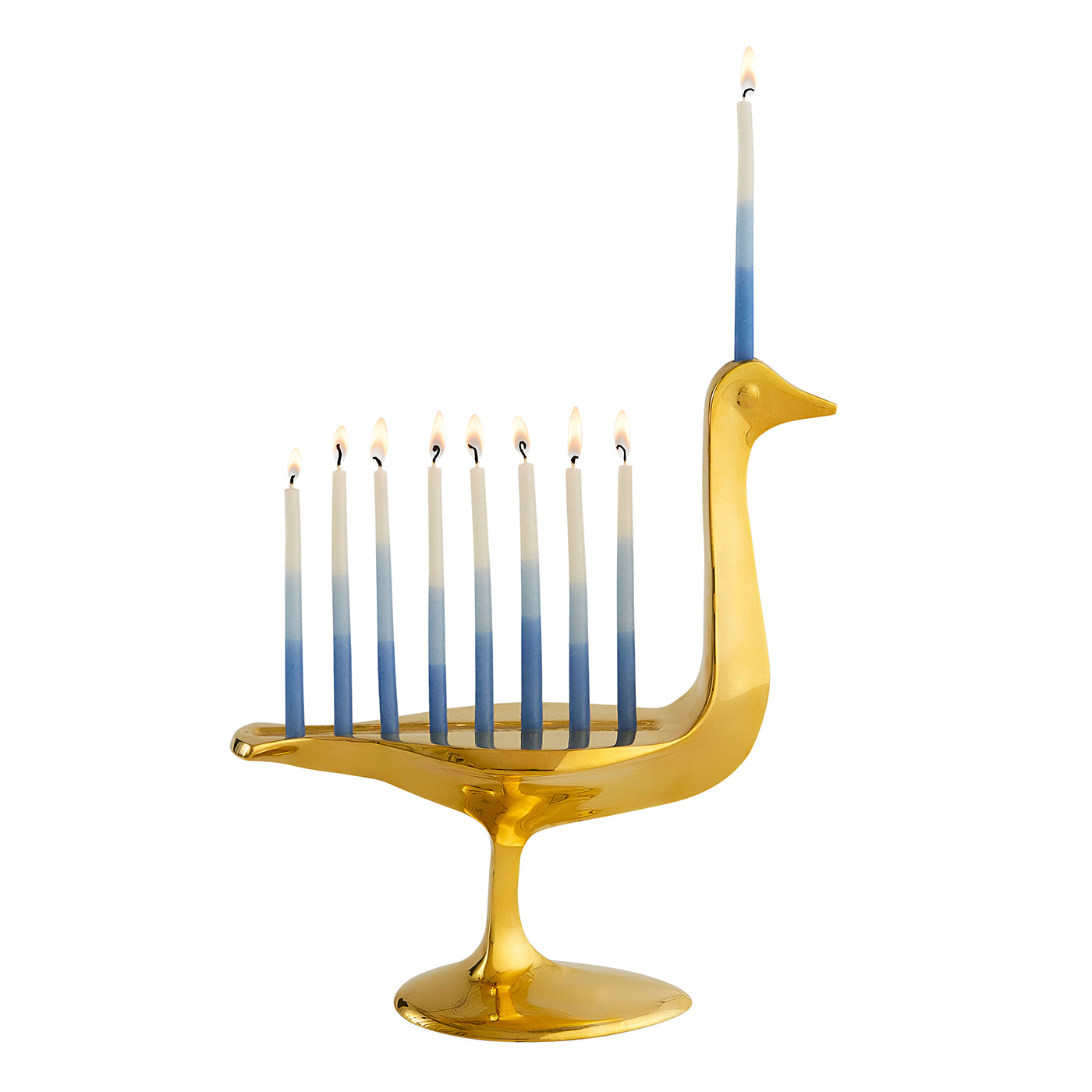 Handmade Brass Bird Menorah - Elegant Hanukkah Candle Holder for Jewish Holiday Decor & Home Table Centerpiece