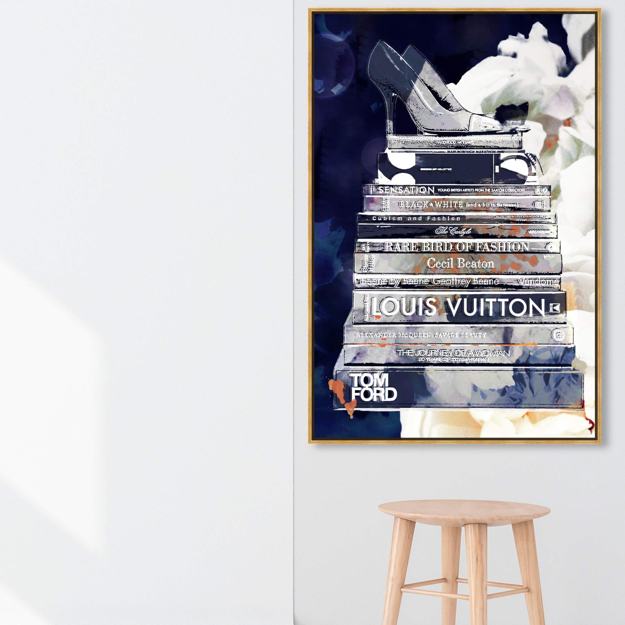 Deep Blue Thoughts Wall Art Canvas Print - 36x54 Inches, Blue & White Modern Abstract Painting - Perfect for Living Room, Bedroom & Office Decor