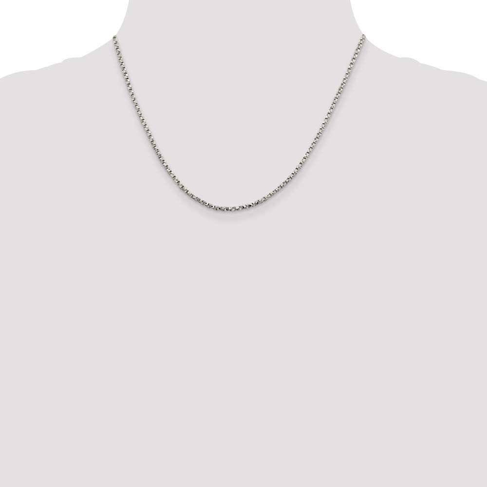 925 Sterling Silver 2.25mm Twisted Box Chain Necklace with Lobster Clasp - 18 Inch Dainty Necklace for Women, Men - Perfect for Layering, Gifts & Everyday Wear