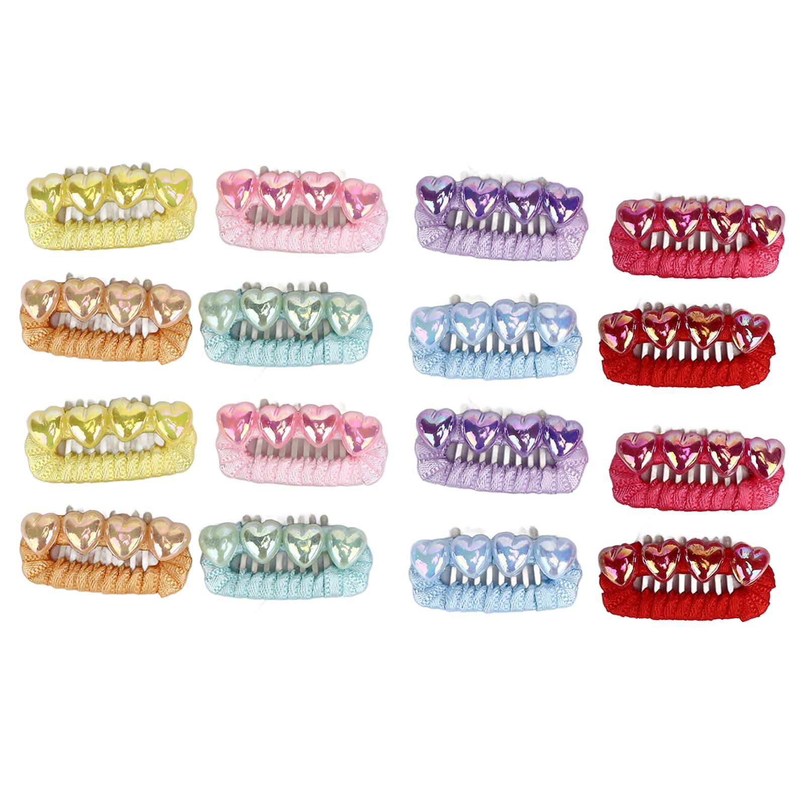 16pcs Dog Hair Bows & Cat Hair Clips Set - Mixed Colors Heart-Shaped Pet Barrettes for Puppy Grooming & Fashion Accessories | Perfect for Pet Parties, Photo Shoots & Daily Styling