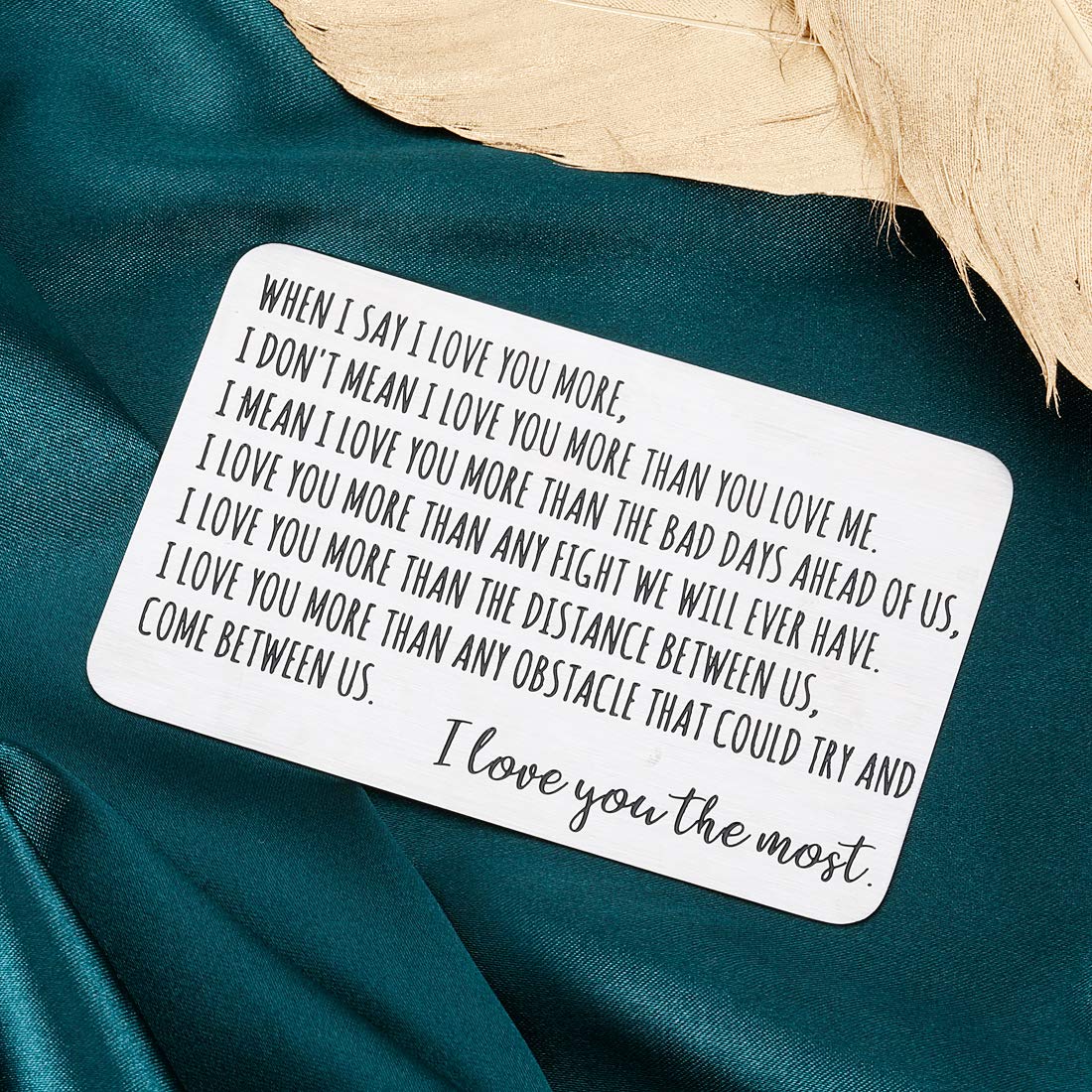 Valentine's Day Gifts for Him & Her - Leather Wallet Insert Card for Boyfriend, Husband, Wife & Couple - Romantic Anniversary, Birthday & Christmas Present for Men & Women - Perfect for National Girlfriend Day & Love Notes (Use for Weddings, Anniversaries & Special Occasions)
