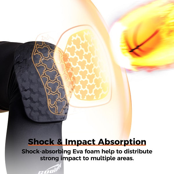 COOLOMG Basketball Knee Pads - Compression Leg Sleeves for Volleyball, Football & Weightlifting - Breathable Support for Sports & Workout (SP013T) - Perfect for Running, Gym Training & Injury Prevention