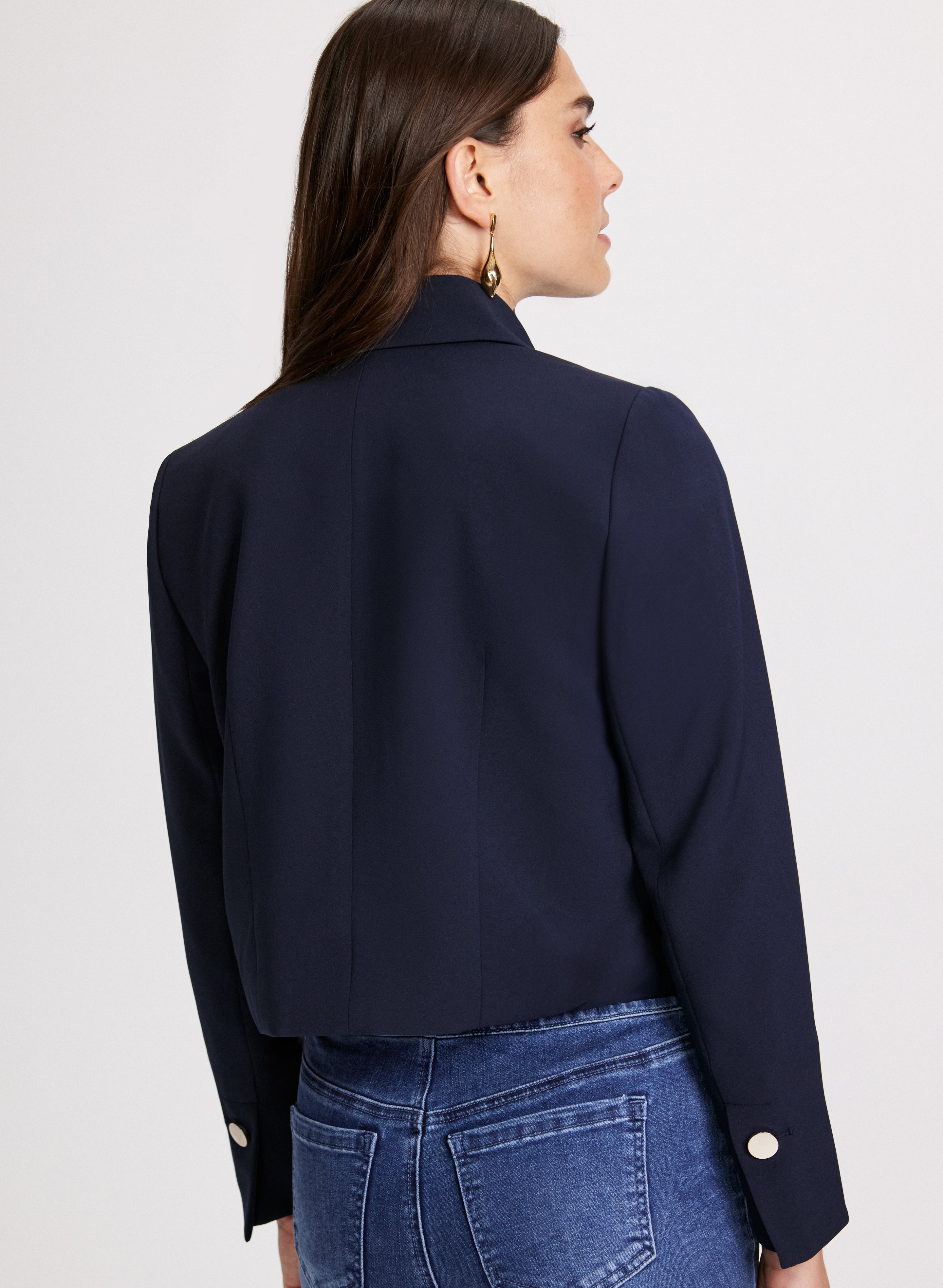 Women's Cropped Twill Jacket - Lightweight Casual Denim Style for Spring & Fall | Perfect for Outdoor Activities, Travel & Streetwear Fashion
