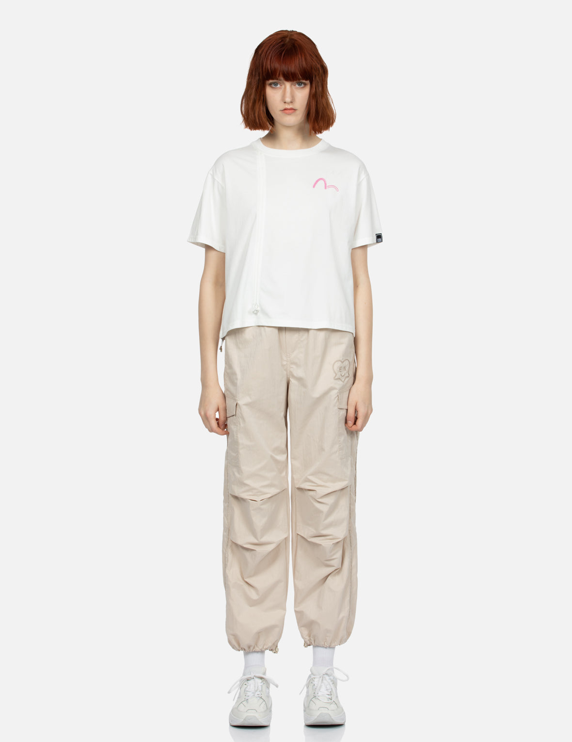 Brush Art Kamon Ruched Fashion Fit T-Shirt for Women - Stylish Casual & Party Wear | Trendy Graphic Tee for Everyday Outfits