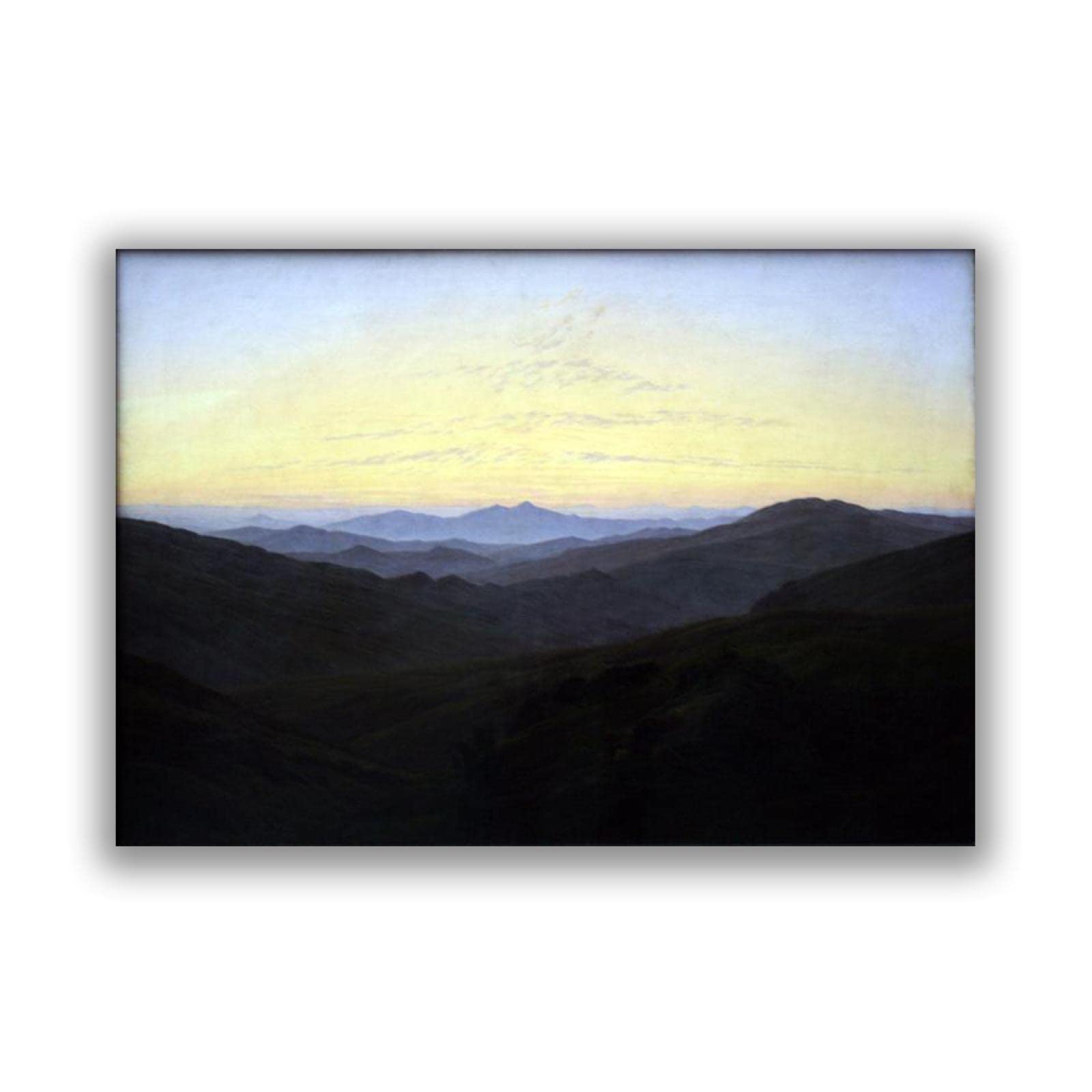 Caspar David Friedrich 'The Riesengebirge' Framed Canvas Print - Premium Wall Art Poster for Home & Office Decor (80x116cm) - Perfect for Living Rooms, Bedrooms & Study Spaces