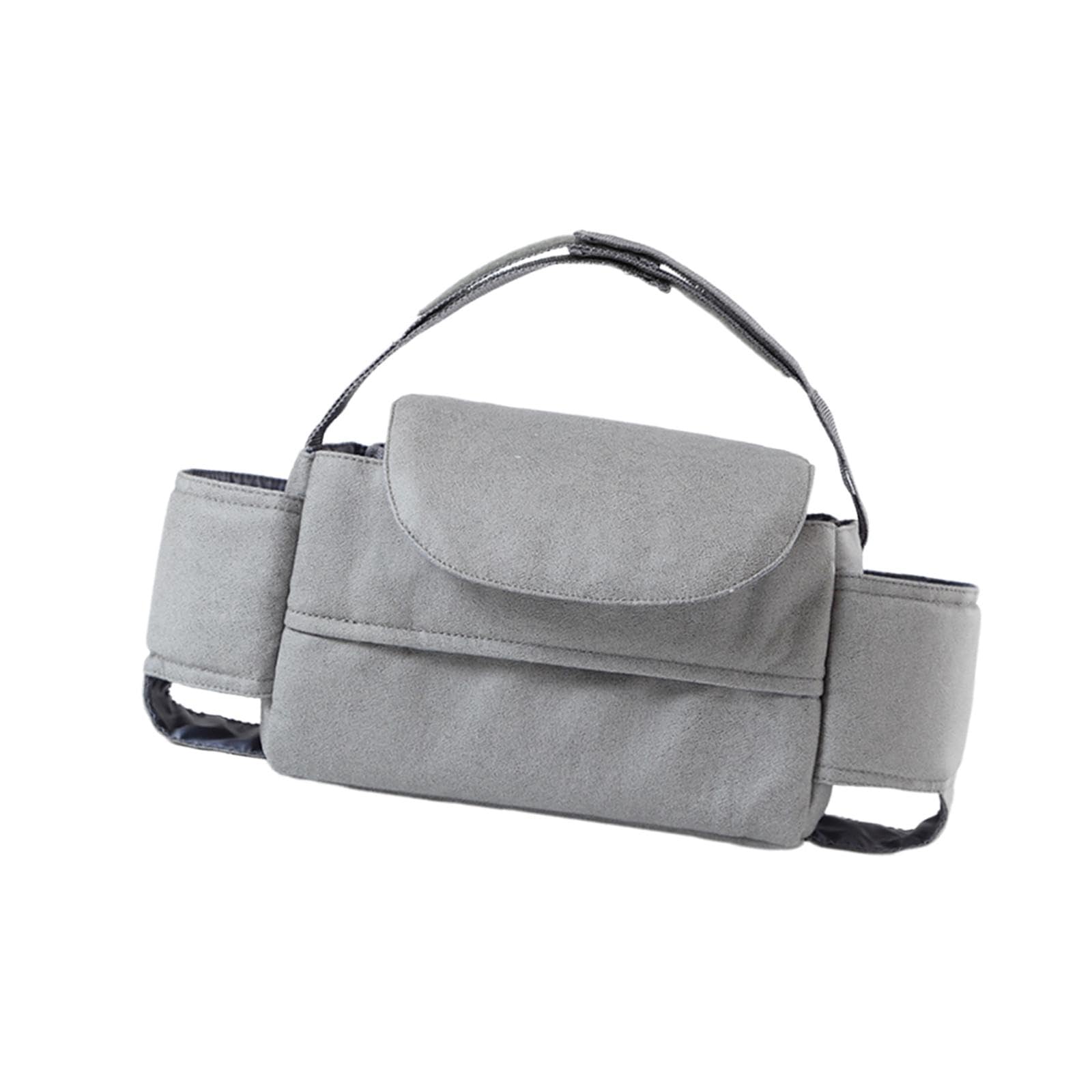 Menolana Baby Diaper Bag Organizer - Large Storage Pouch with Wipes Pocket & 2 Cup Holders - Stroller Organizer for Diapers, Toys, Phone & Essentials - Perfect for Travel, Outings & Daily Use (Grey)