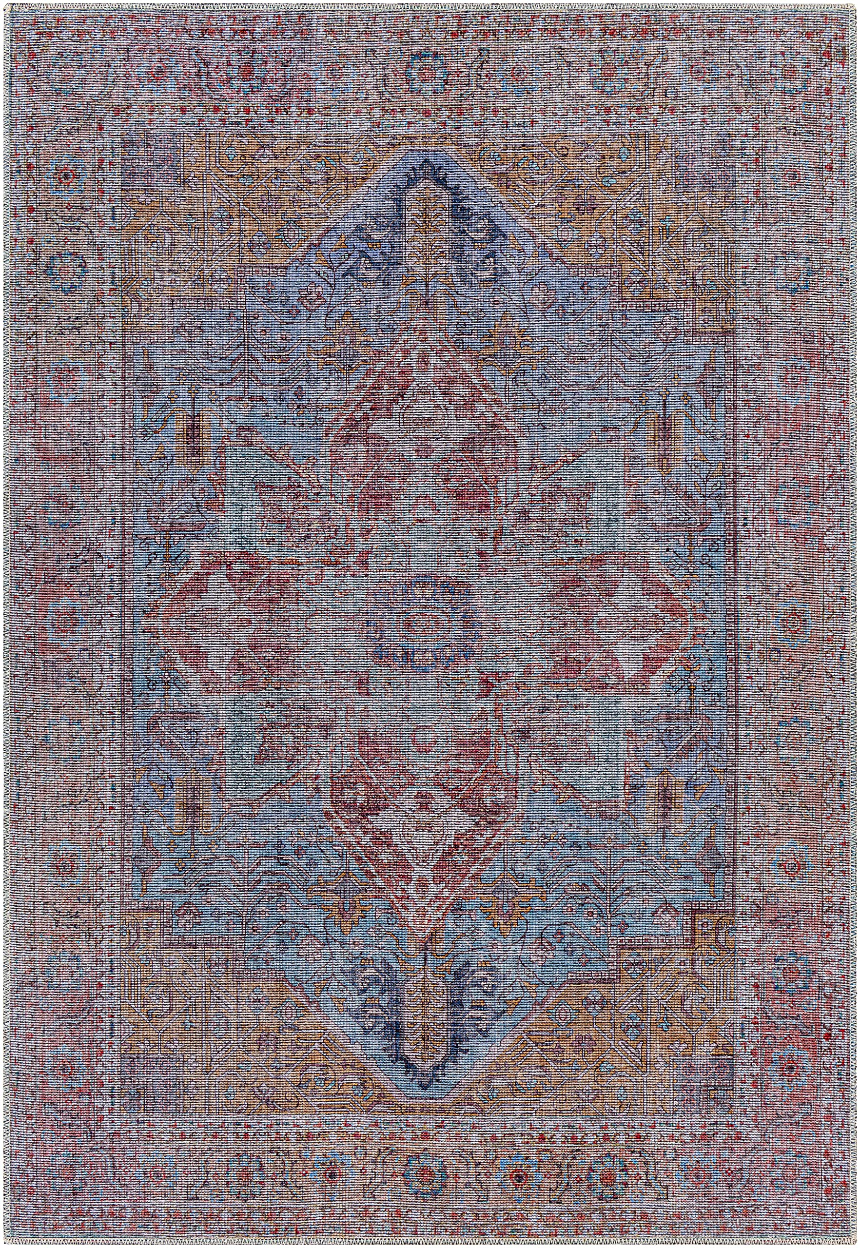 Hauteloom Otaki Machine Washable Area Rug - Soft Gray & Purple Modern Rug for Living Room, Bedroom - 9'3