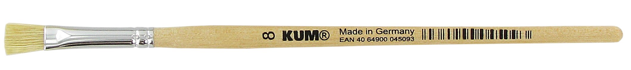 KUM 511.14.11 No.8 Hog Hair Wood Handle Bristle Brushes for Woodworking, Painting & Cleaning - Professional Natural Bristle Paint Brush for Staining, Varnishing & Fine Detailing