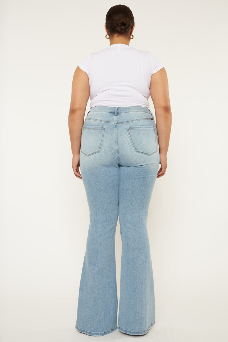 Lori High Rise Flare Jeans for Women Plus Size - Stretchy Comfort Denim Pants for Casual Wear & Night Out