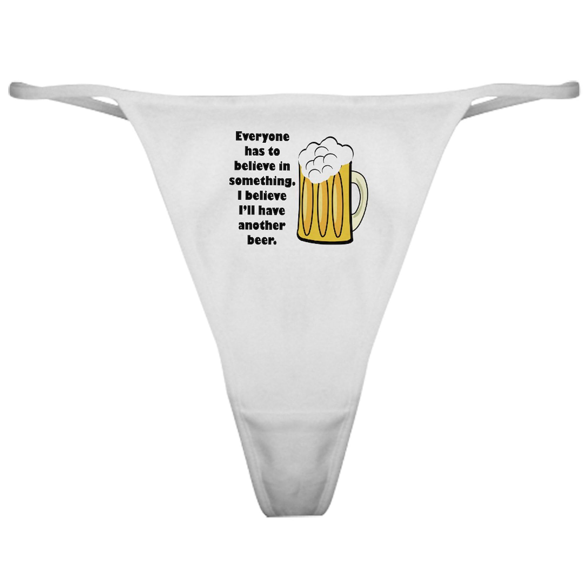 Women's Classic Beer Print Thong Underwear by CafePress - Fun & Comfortable Panties for Casual Wear, Parties & Gifts