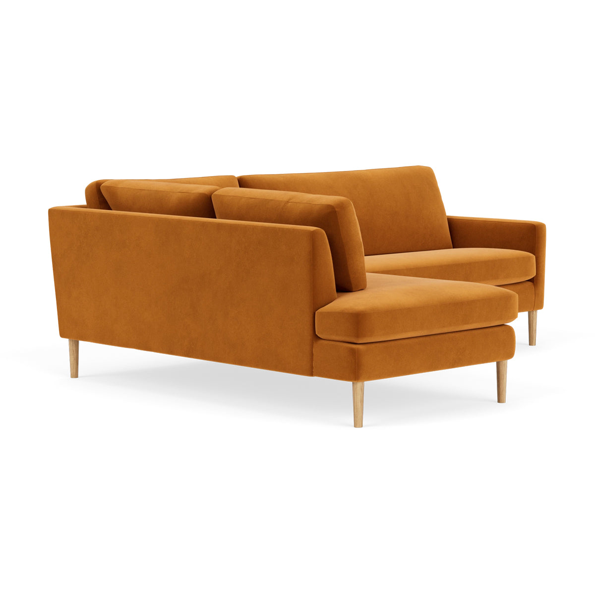 Astha Velvet Left Corner Sofa - Modern L-Shaped Sectional Couch for Small Spaces, Living Room & Apartment Decor - Soft Velvet Fabric, Comfortable Seating for Family & Guests