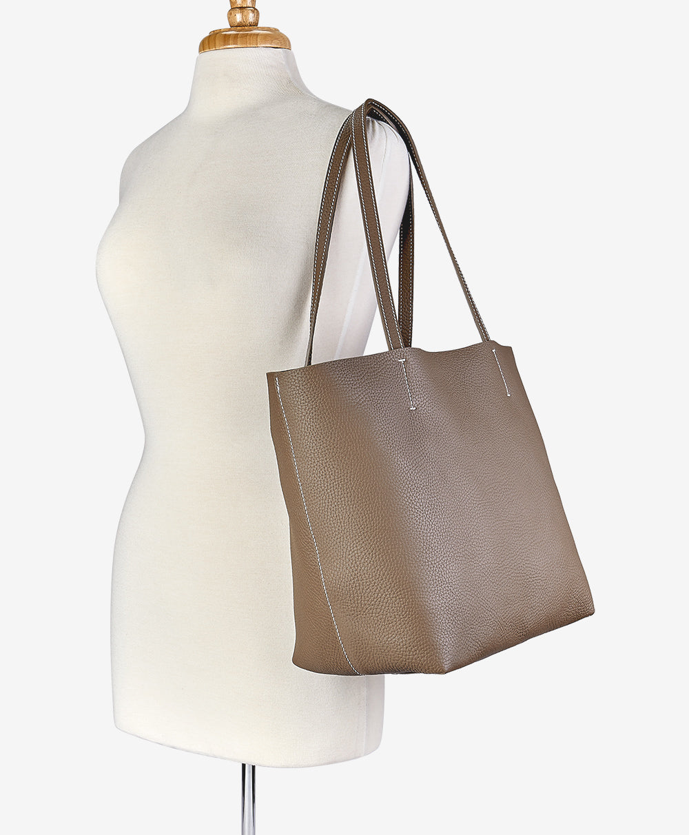 Hunter Tote Bag - Premium Driftwood Pebble Grain Leather Handbag for Women - Perfect for Work, Travel & Everyday Use