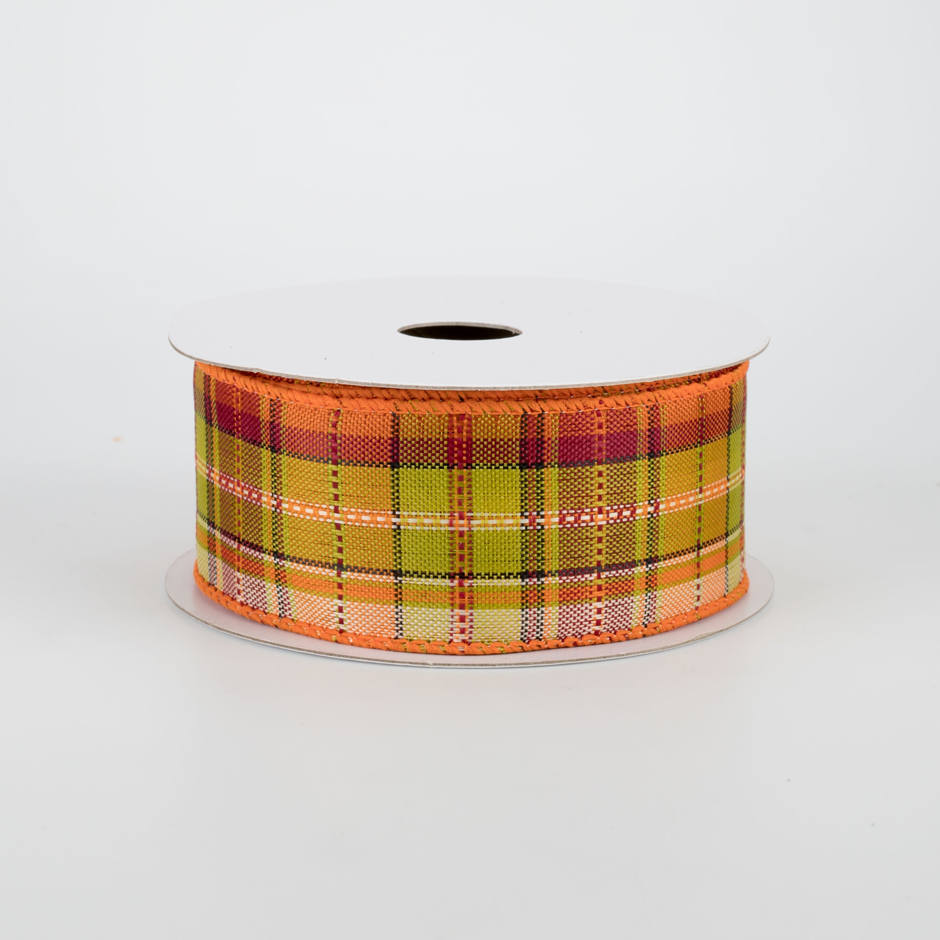 1.5 Inch Wide Intricate Fall Plaid Ribbon - 10 Yards Bulk Spool for Gift Wrapping, DIY Crafts, Seasonal Decorations, and Home Decoration Projects