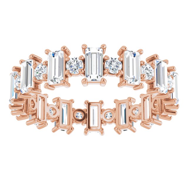 2.38 Carat Straight Baguette & Round Diamond Eternity Wedding Band - Perfect for Anniversaries, Engagements and Special Occasions