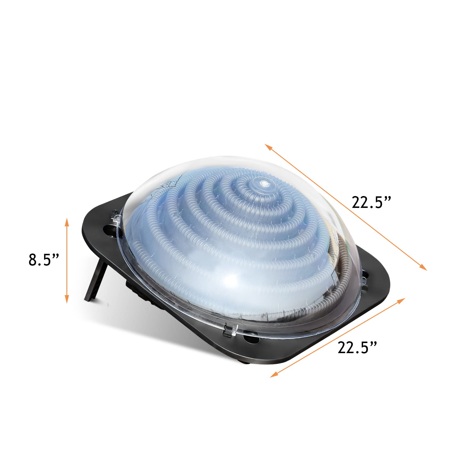 Goplus Solar Dome Swimming Pool Heater - Above Ground & Inground Pool Warmer with Hose Connector - Energy Efficient Outdoor Pool Heating Equipment for Backyard, Garden & Patio Use