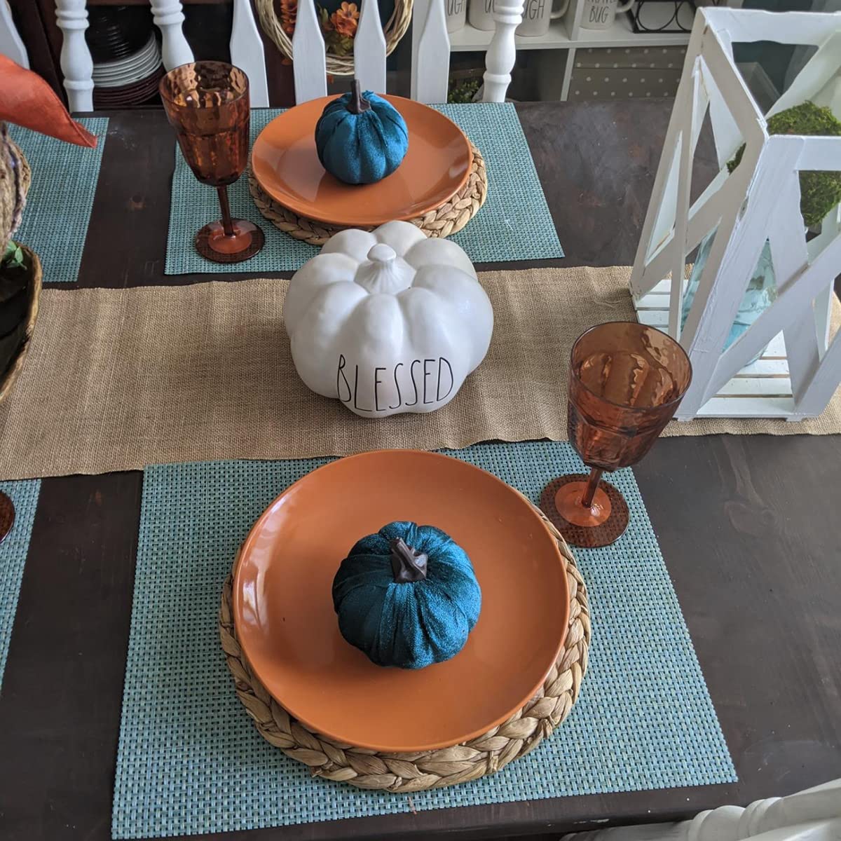 6 Pack Natural Wicker Braided Placemats - 11.8 Inch Round Rattan Table Mats, Water Hyacinth Straw Weave Chargers for Dining Table Decor, Rustic Farmhouse & Boho Style Home Kitchen Accessories - Perfect for Dinner Parties, Holiday Gatherings & Everyday Use