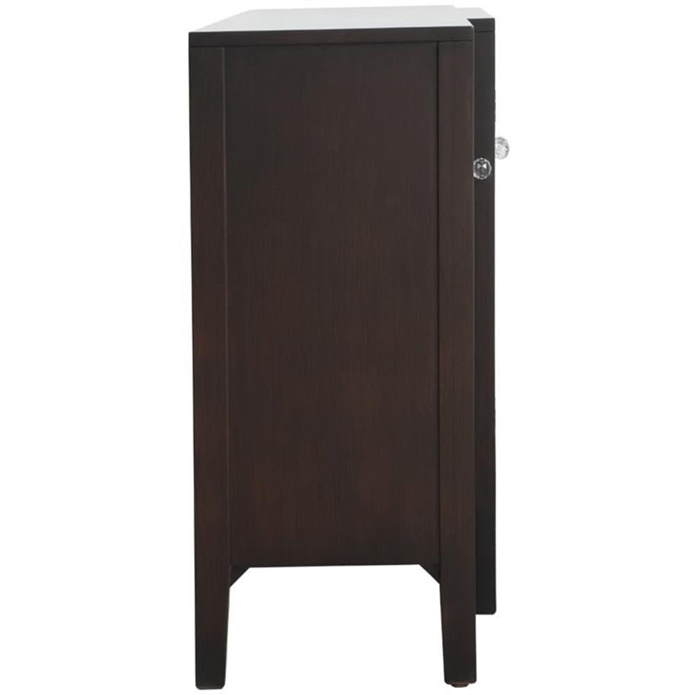 Hand Painted Dark Walnut Modern 4-Door Accent Sideboard - 60