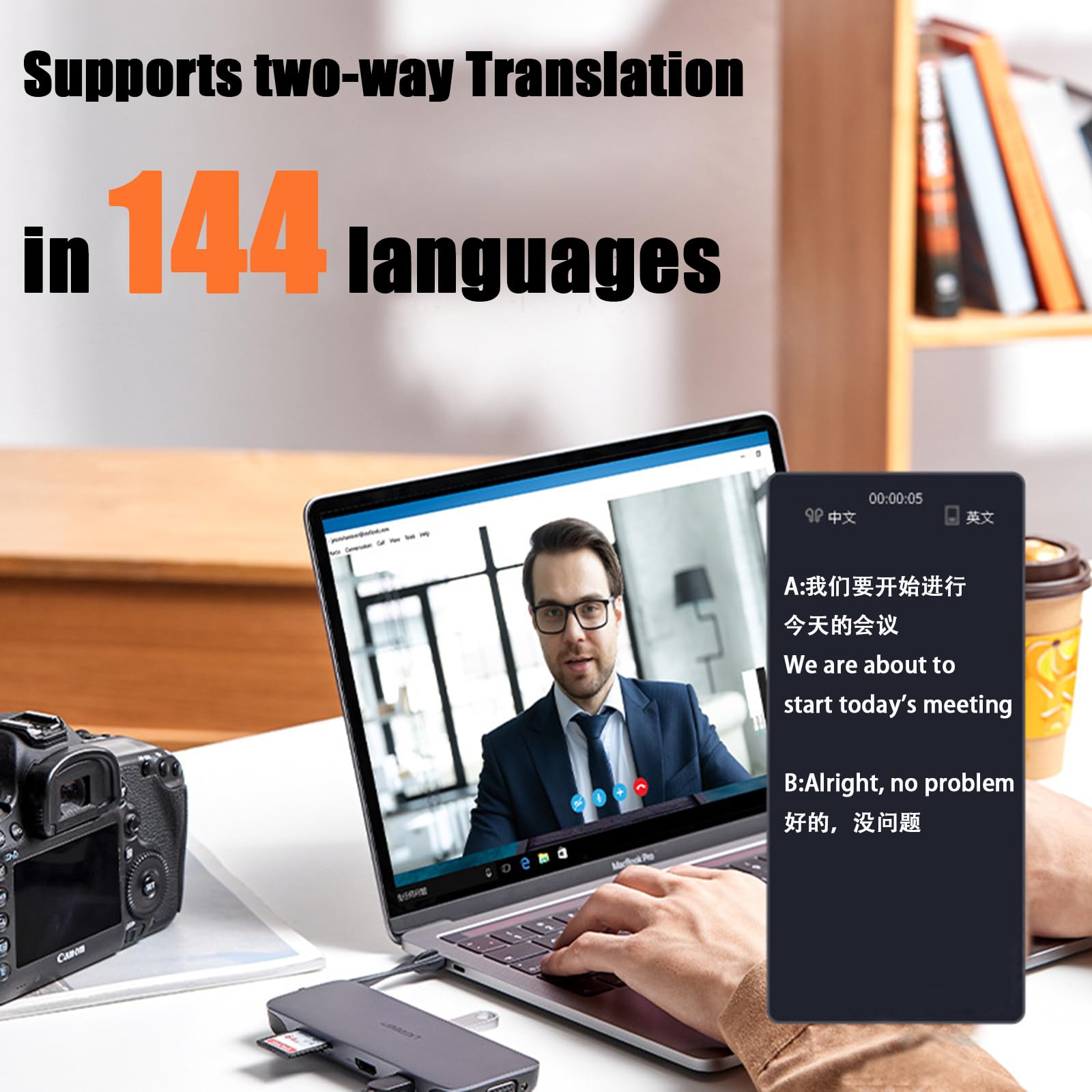 AI Language Translator Earbuds - Real-Time Bluetooth Headphones with 40+ Language Translation | Bone Conduction Wireless Earbuds for Business Travel, Meetings & Multilingual Conversations (Black)