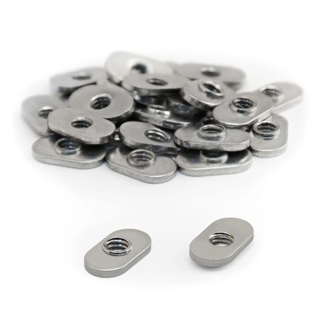 10 Series Stainless Steel 1/4-20 Centered Slide T-Nuts (25 Pack) - Compatible with 8020, 3675 & 10 Series Aluminum Extrusions - Perfect for DIY Projects, Furniture Assembly & Industrial Applications