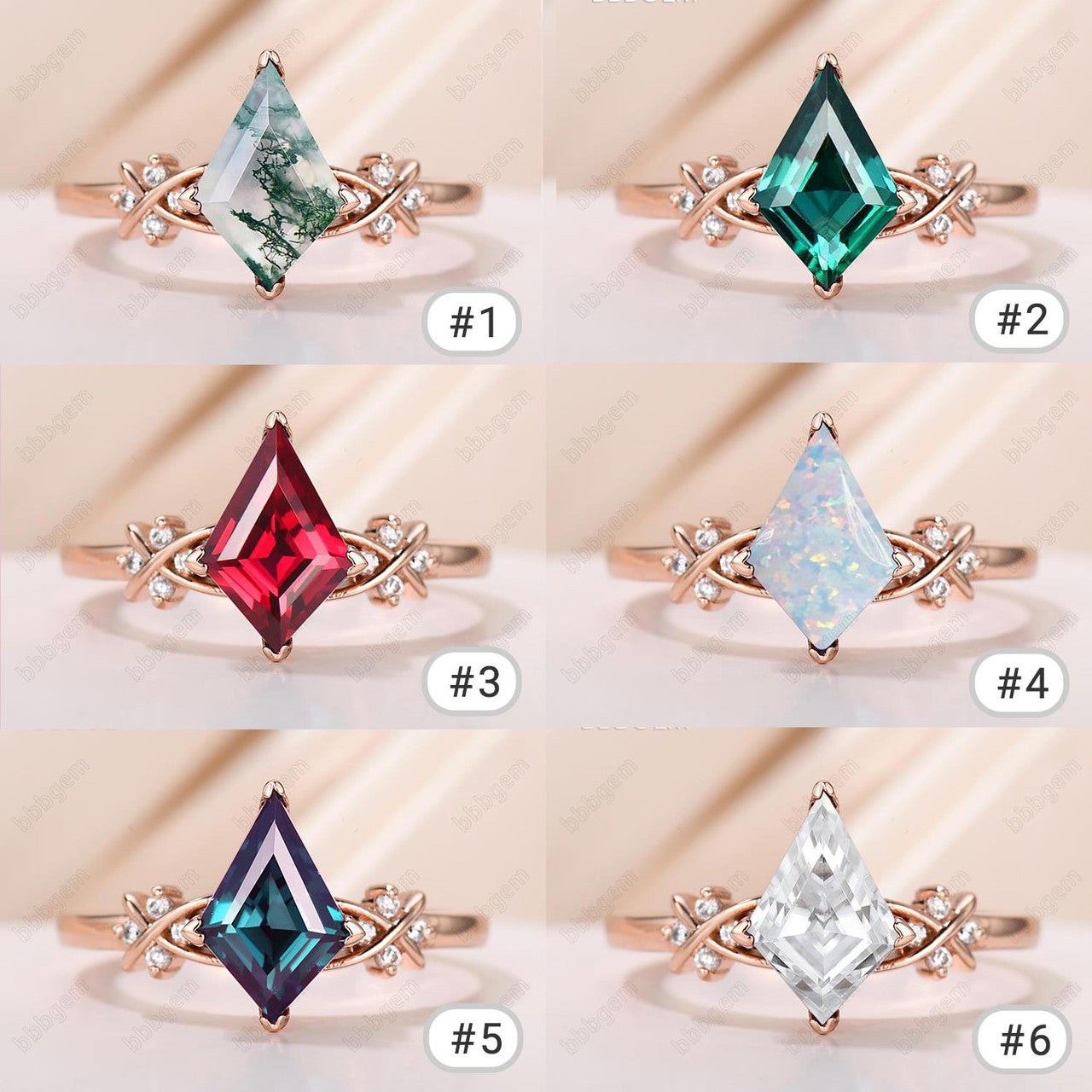 14K Rose Gold Plated Alexandrite Diamond Kite Cut Statement Ring | Minimalist Elegant Jewelry for Women | Perfect for Weddings, Anniversaries & Special Occasions