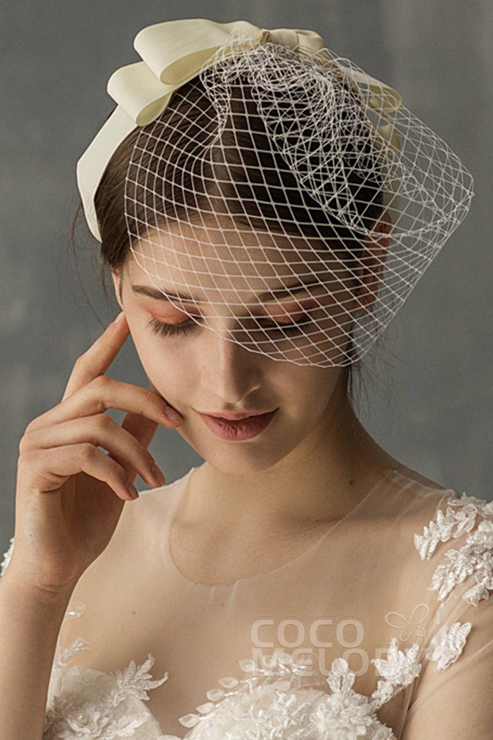 Elegant One-Tier Cut Edge Tulle Bridal Veil with Bow - CV0196 | Perfect for Weddings, Bridal Showers & Romantic Photo Shoots
