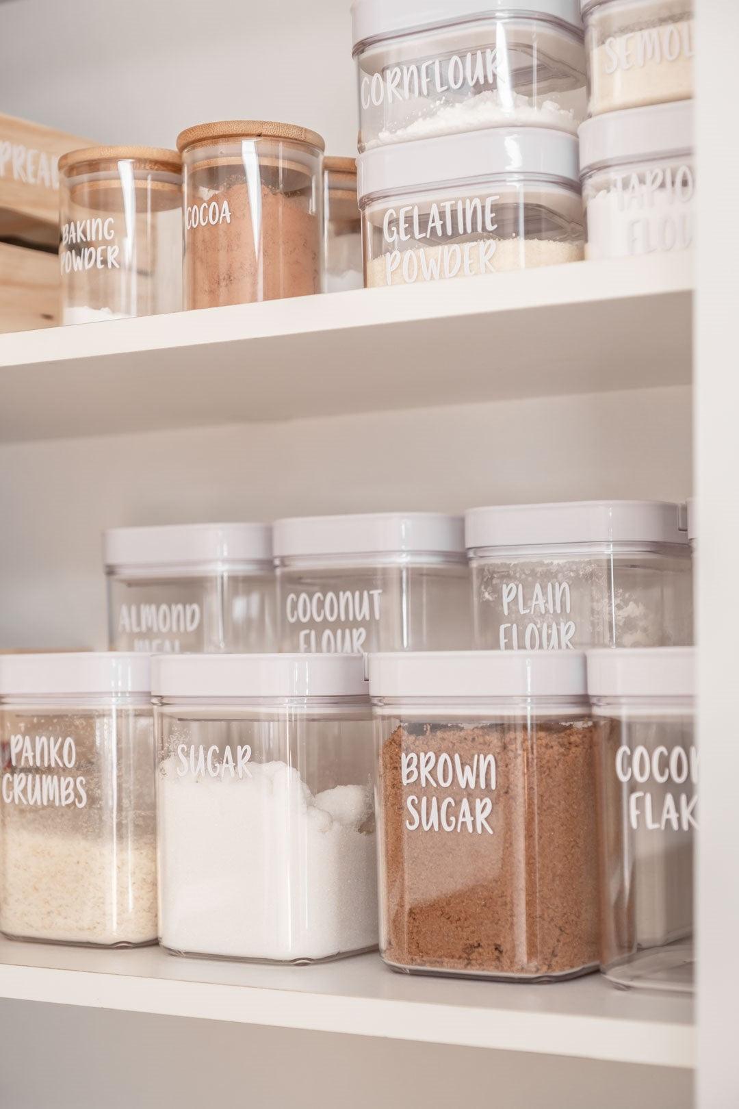 Custom LLC Flip Canister & Square Glass Jar Labels - Waterproof, Removable Stickers for Pantry Organization & DIY Gift Packaging