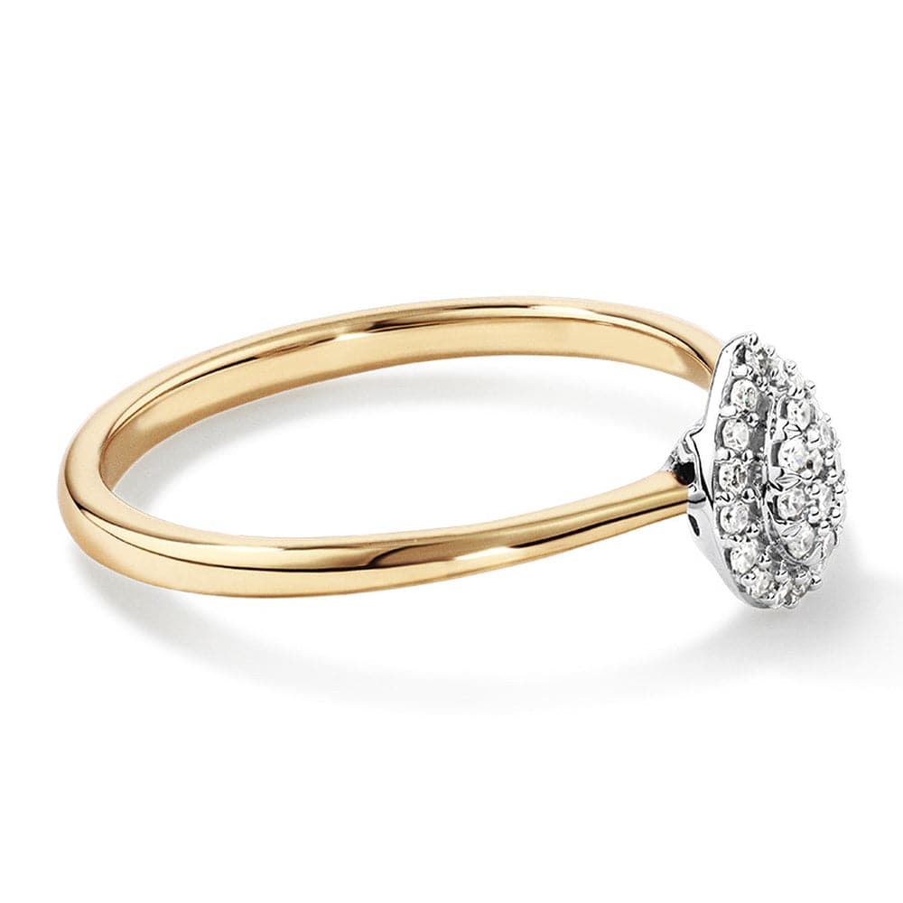 Lab Grown Diamond Promise Ring for Women - Pear Cluster Engagement Ring in 14K Gold - Perfect for Proposals, Anniversaries & Special Occasions