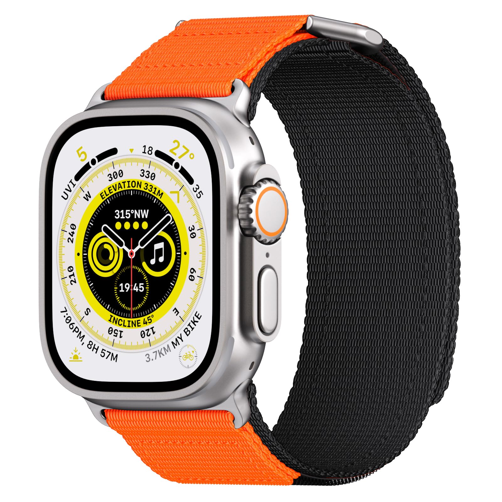 PremiFit Ultra Band for Apple Watch - Nylon Sports Strap Compatible with Apple Watch Ultra 2/Ultra 49mm, Series 9/8/7 45mm, SE2/SE/6/5/4 44mm, 3/2/1 42mm - Durable & Comfortable Watch Band for Men & Women - Perfect for Running, Gym Workouts & Outdoor Activities