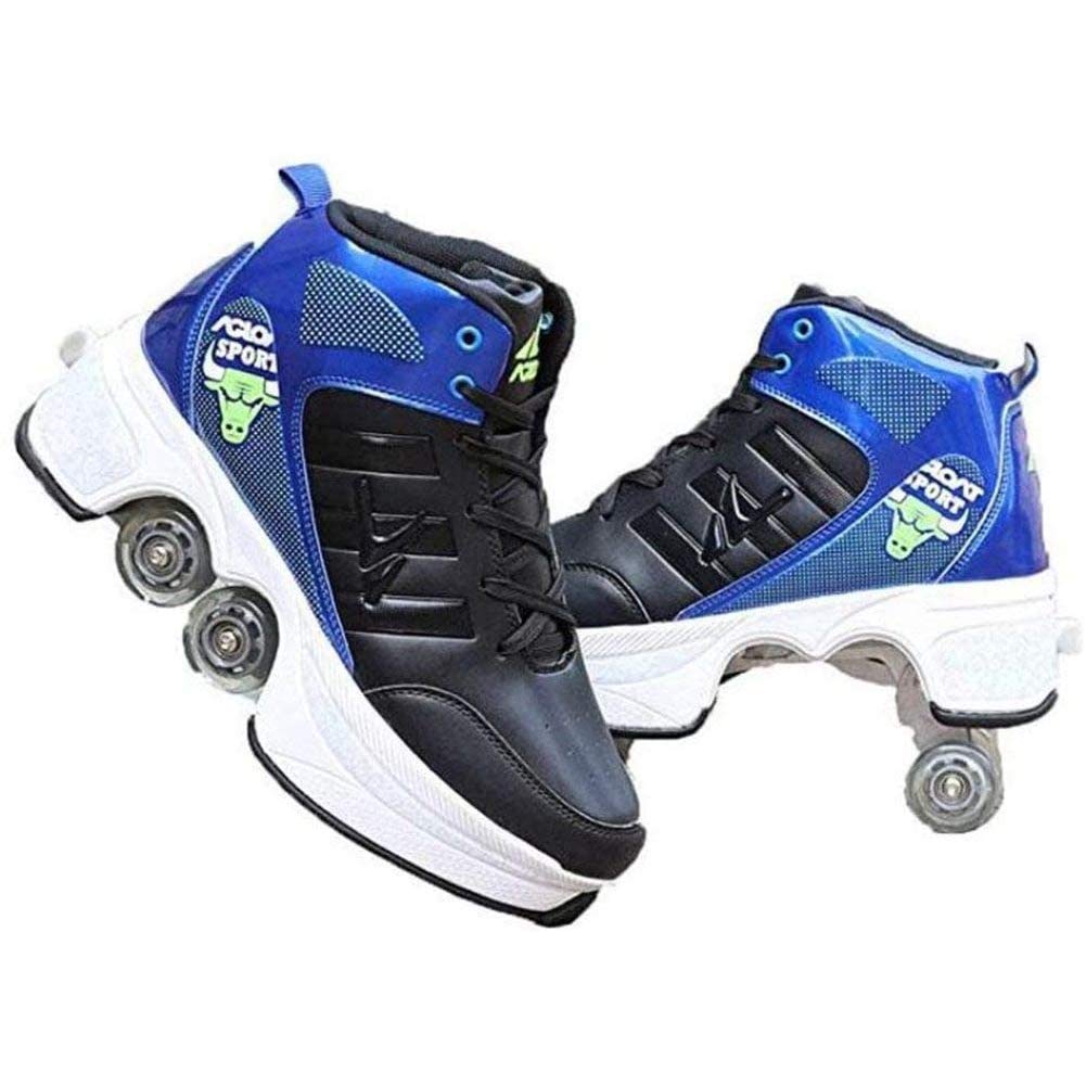 Automatic Walking Shoes with Invisible Wheels - Roller Skating Shoes for Men, Women & Kids - Double-Row Deformable Wheel Design - Perfect for Commuting, Fitness & Fun Outdoor Activities