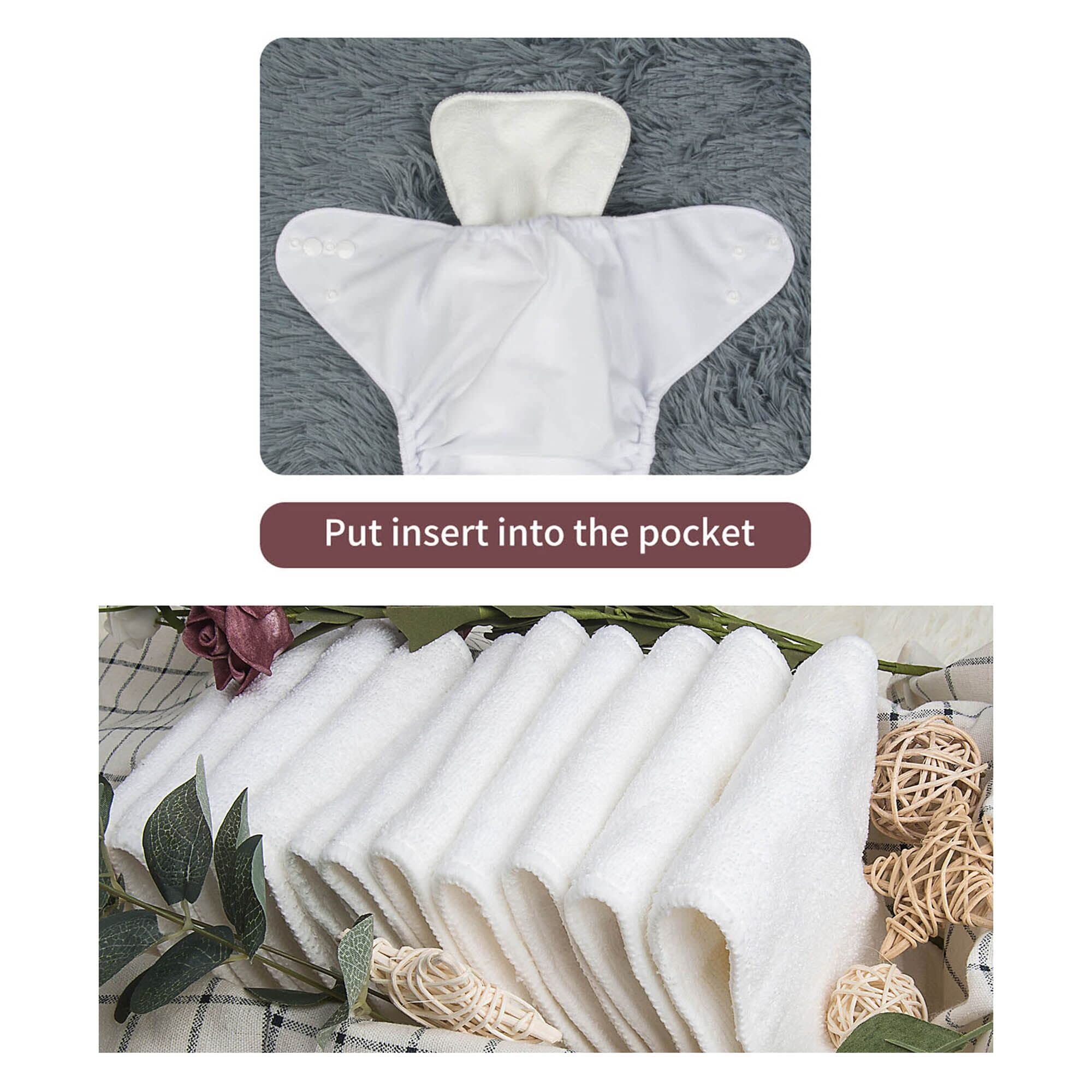 ALVABABY 12 Pack Ultra Soft Microfiber Cloth Diaper Inserts - 3 Layer Highly Absorbent Reusable Liners for Baby Cloth Diapers - Perfect for Overnight Use, Daycare & Travel (12 Count)