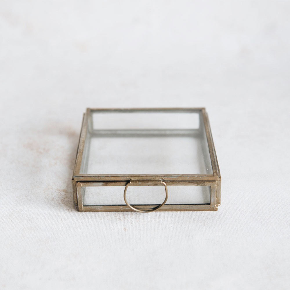 Square Glass Display Box - Premium Clear Glass Jewelry Organizer for Rings, Earrings & Necklaces - Perfect for Home Decor, Gift Wrapping & Retail Store Displays