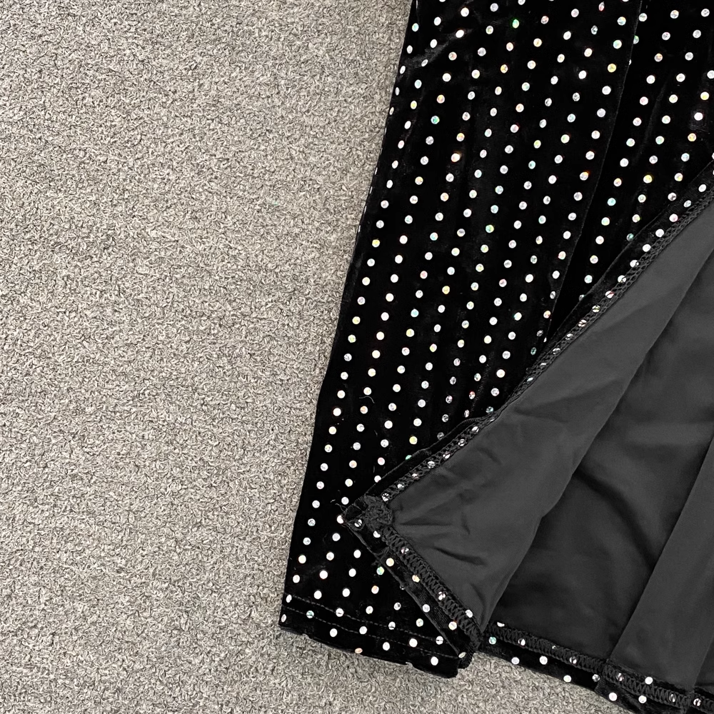 Elegant Beaded Velvet High Slit Maxi Dress for Women | Fall Winter Evening Party & Holiday Formal Gown | Perfect for Cocktail Parties, Christmas Events & Date Nights