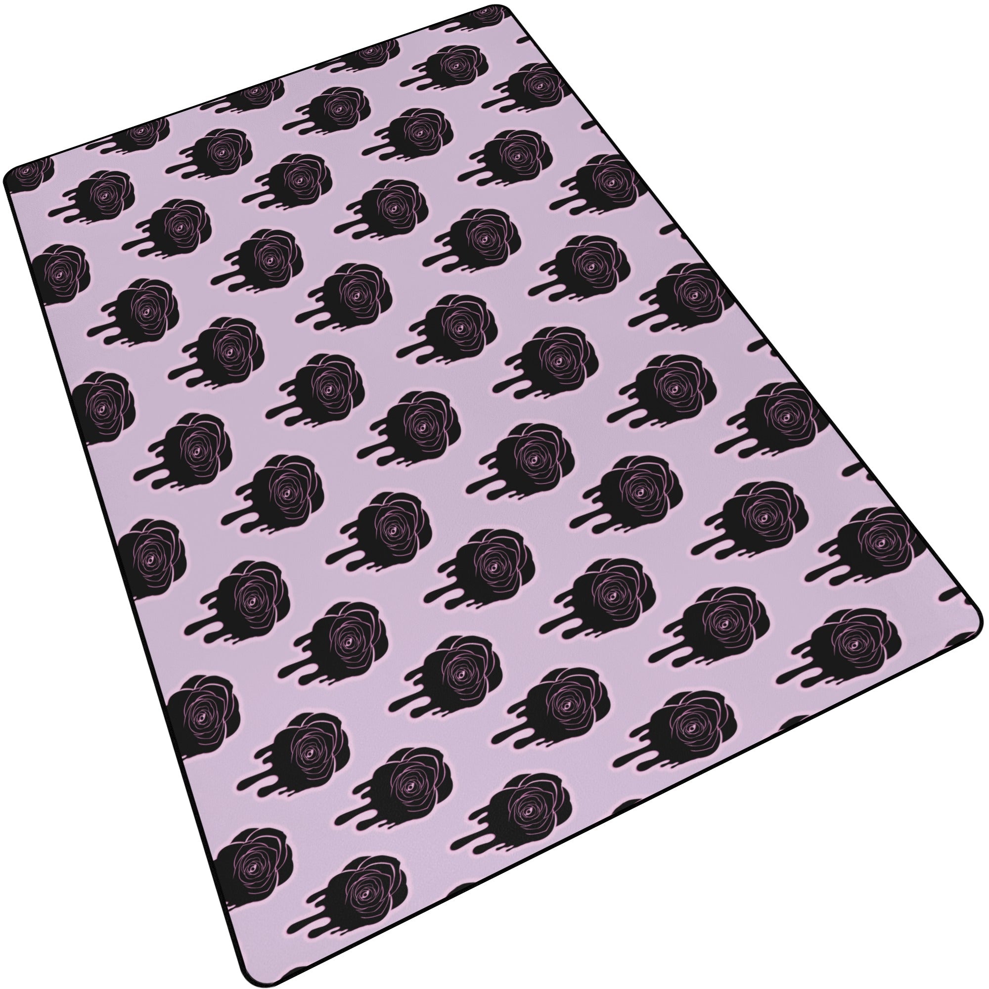 Stylish Black Rose Area Rug for Living Room - Soft & Durable Home Decor - Perfect for Modern, Boho & Farmhouse Interior Design