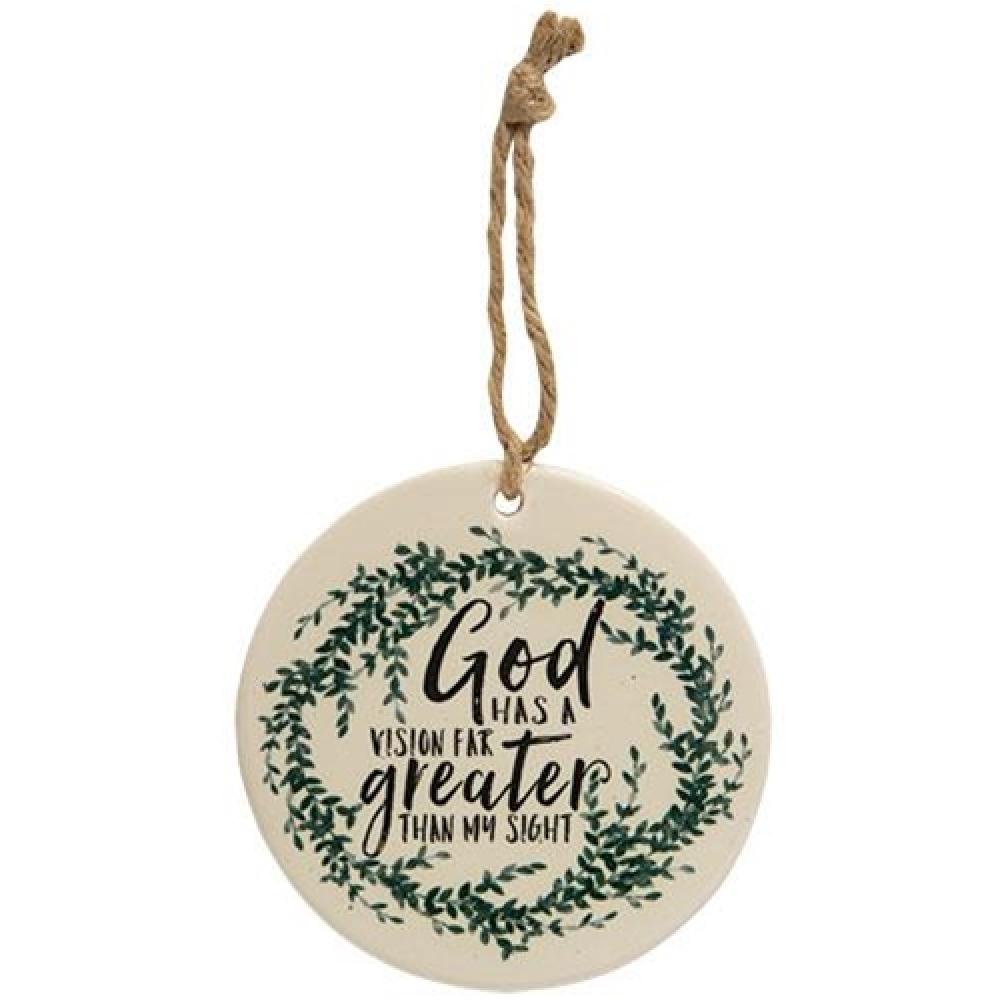 God Has A Vision Ceramic Ornament - Inspirational Christian Home Decor for Christmas Tree, Gift & Wall Display