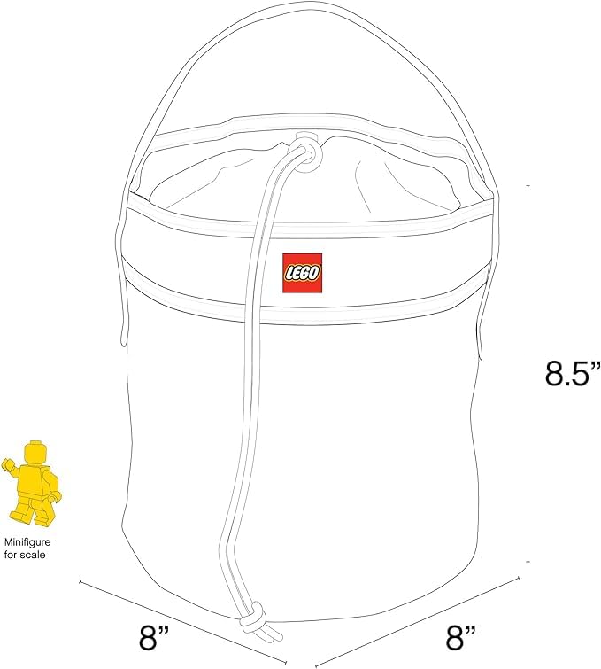 LEGO Storage Cinch Bucket - Large Toy Organizer for Kids, Portable LEGO Brick Container with Handle - Perfect for Playroom, Classroom & Travel Organization