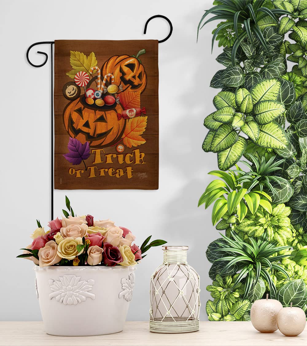 Halloween Pumpkin Garden Flag - Fall Decor with Stand for Yard & Home