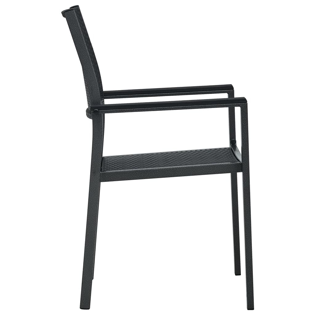 vidaXL 4-Piece Patio Chair Set - Black Plastic Rattan-Look Outdoor Dining Chairs with Weather-Resistant Steel Frame for Garden, Terrace, Balcony | Perfect for Outdoor Entertaining, BBQs, and Poolside Relaxation