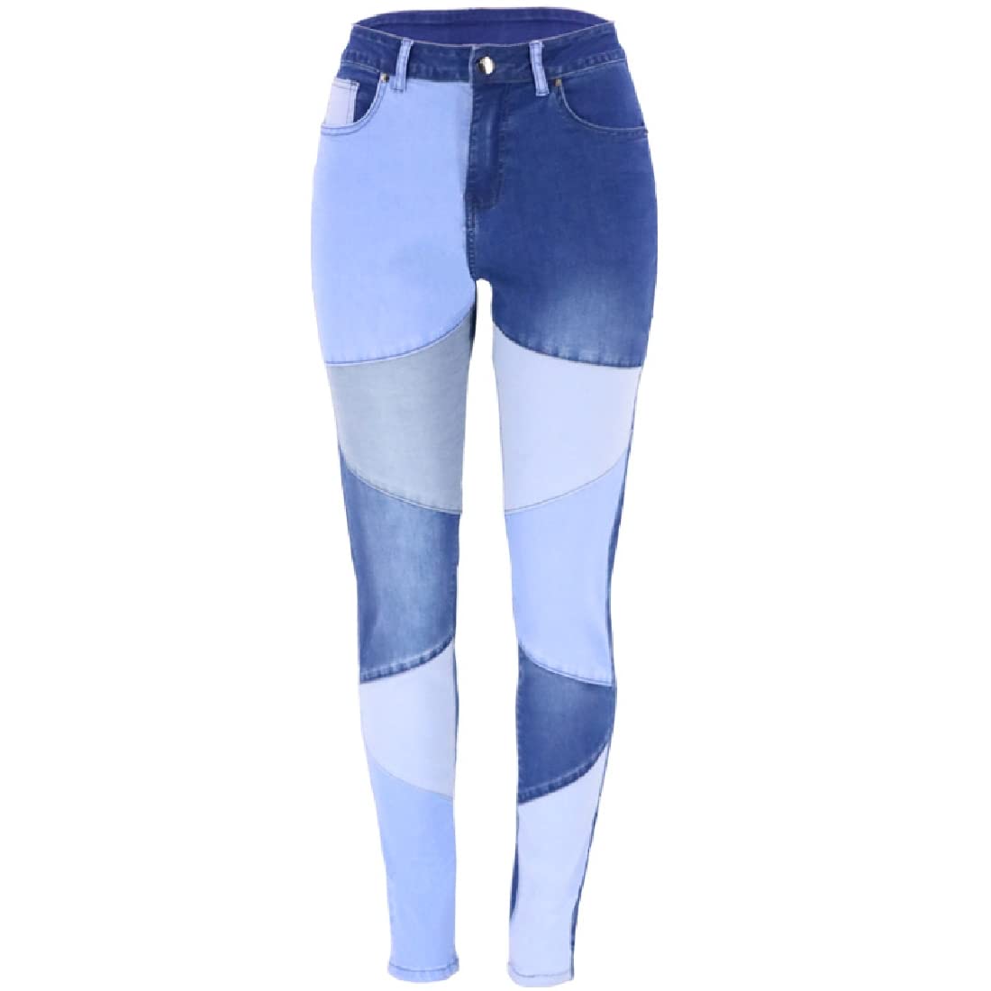 Women's High Waist Patchwork Stretch Denim Jeans - Comfortable & Stylish Skinny Pants for Casual Wear, Work & Night Out