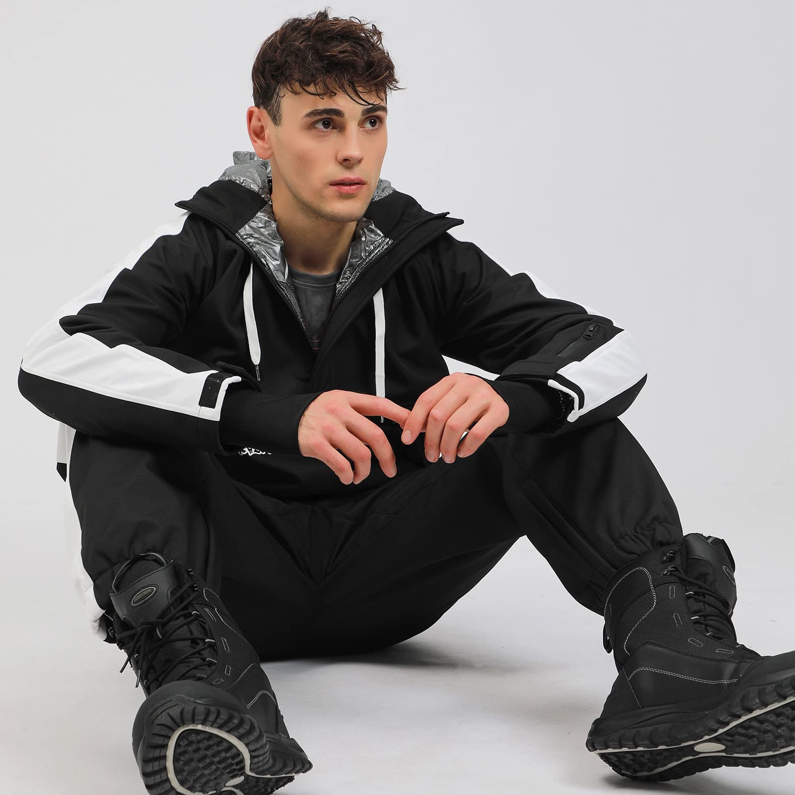 **Men's Waterproof Ski Jacket & Pants Set - Windproof Insulated Snowsuit with Hood for Skiing & Snowboarding - Perfect for Winter Sports & Outdoor Adventures**