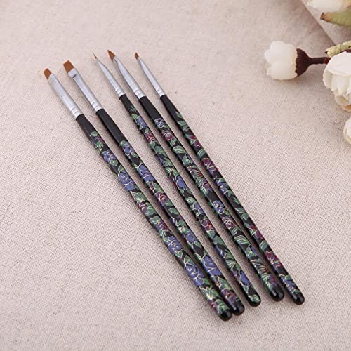 Premium 6-Pack Floral Nail Art Brush Pens - Multi-Functional Painting Tools for Professional & DIY Nail Designs | Perfect for Salon, Home Manicures & Gift Giving