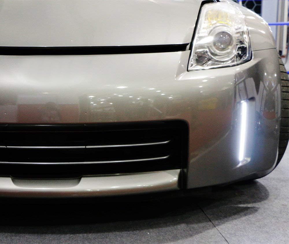 iJDMTOY Clear Xenon White LED Daytime Running Lights - Exact Fit Replacement for 2006-2009 Nissan 350Z LCI Front Bumper Reflector | DRL Upgrade for Enhanced Visibility & Style