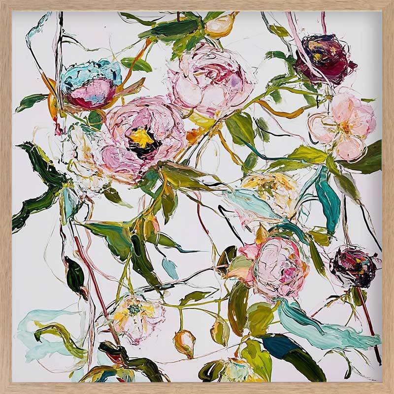 Elegant Framed Floral Art Print - A Rosy Affair Wall Decor for Living Room, Bedroom & Office | Perfect Home Decor Gift