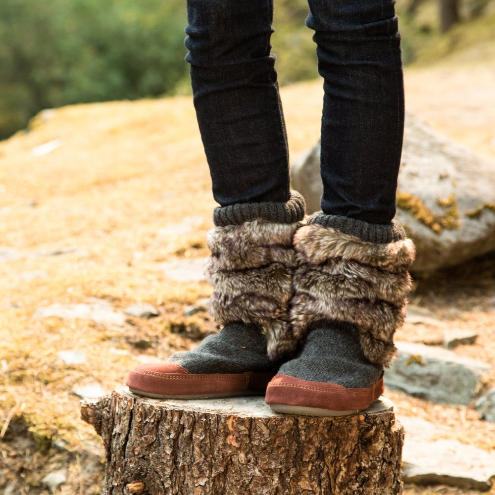 Women's Cozy Slouch Boot Slippers with Non-Slip Indoor/Outdoor Sole - Warm House Shoes for Relaxing at Home, Running Errands & Winter Comfort