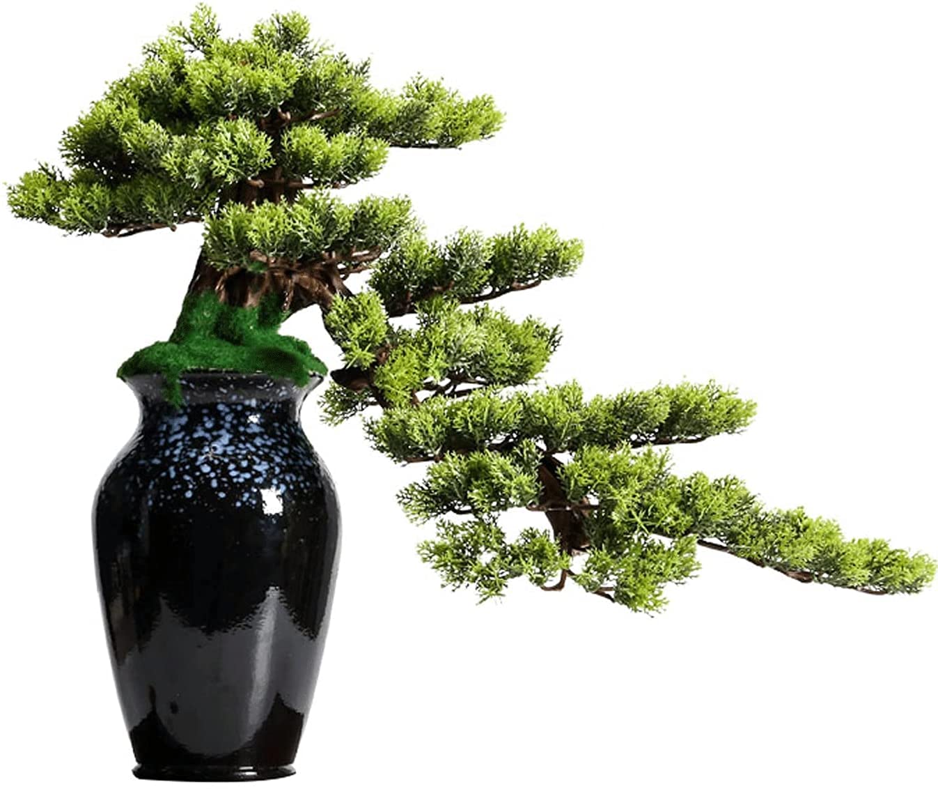 19-Inch Artificial Bonsai Pine Tree - Realistic Silicone Simulation Green Plant for Home & Office Decor - Perfect for Corridor, Front Desk, Living Room & Wedding Centerpieces