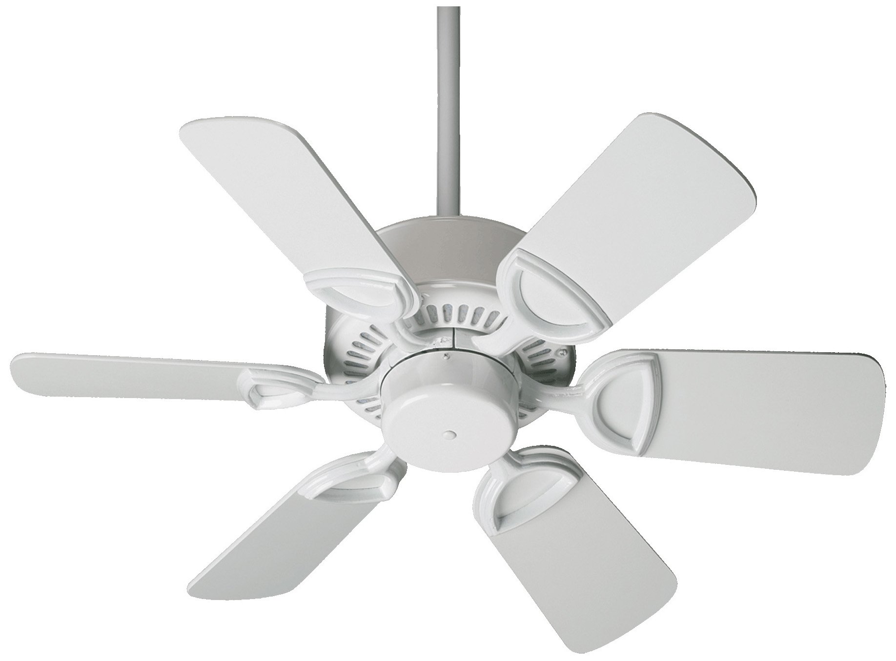 43306-6 White Ceiling Fan with 6 Protruding Mount Blades - Perfect for Bedroom, Living Room & Office Cooling