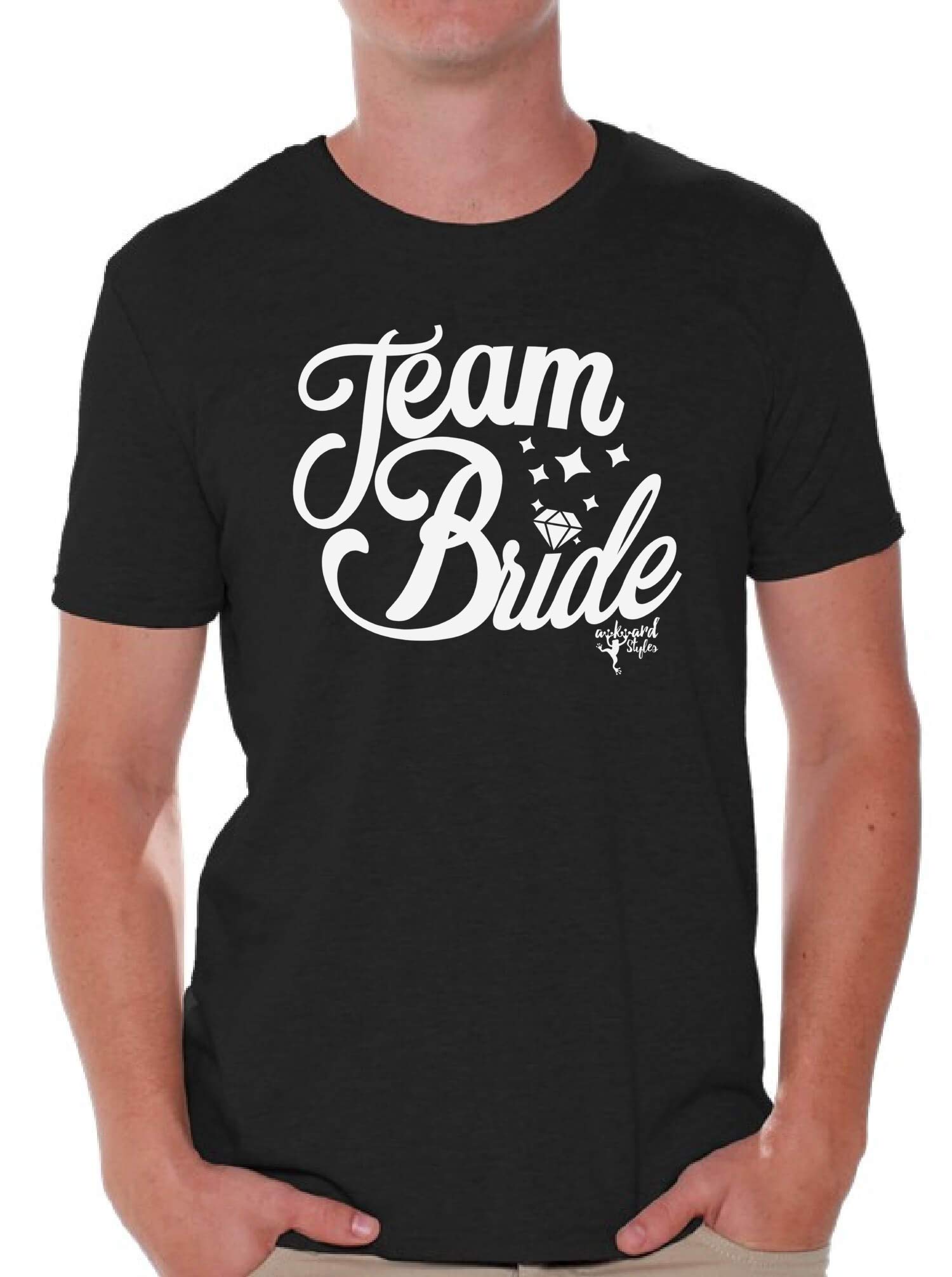 Awkward Styles Team Bride T-Shirt - White Wedding Shirt for Bachelorette Party, Bridal Shower & Wedding Day