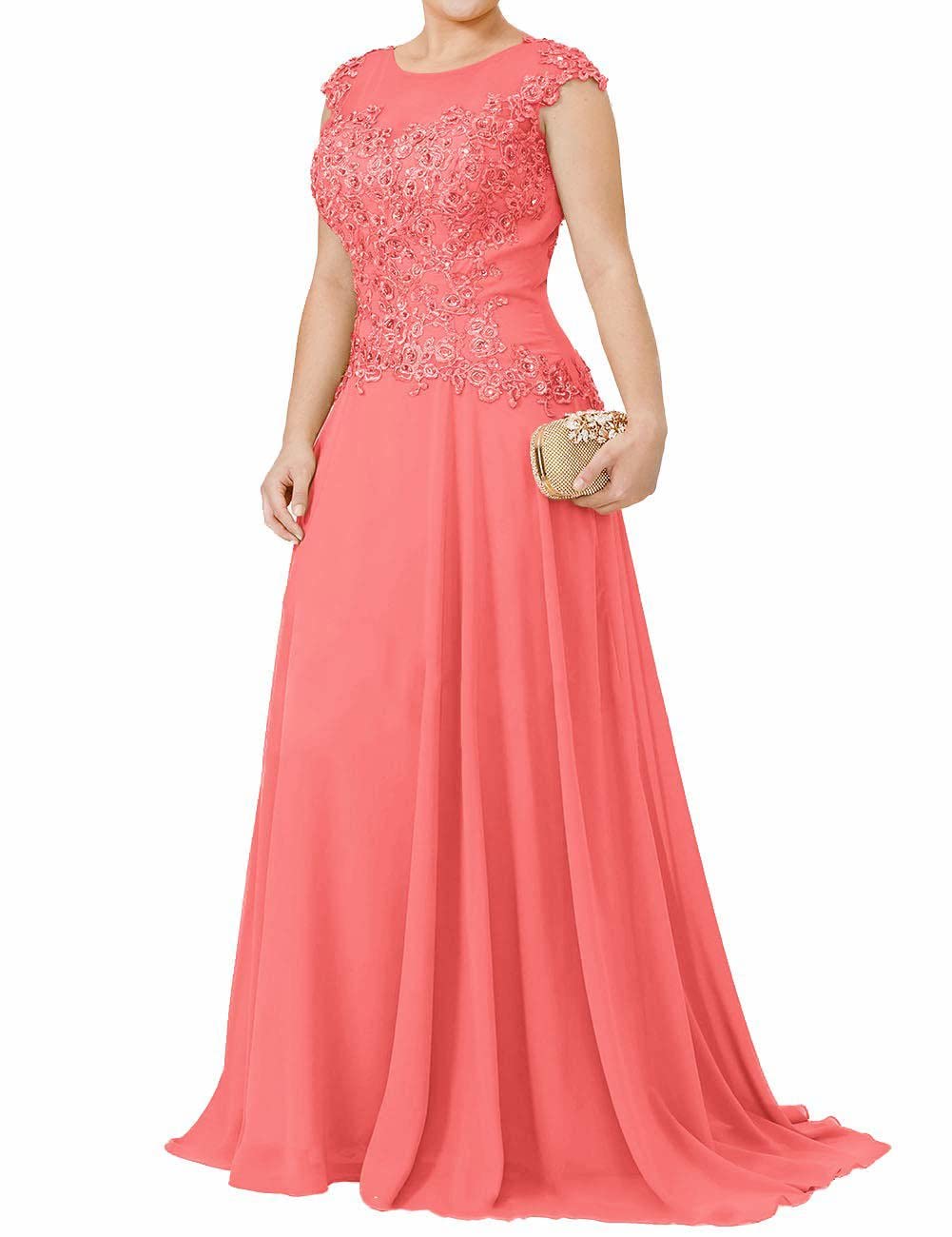 Elegant Mother of The Bride Dresses - Lace Long Chiffon Evening Gown for Wedding Guest & Special Occasions | Perfect for Weddings, Parties & Formal Events