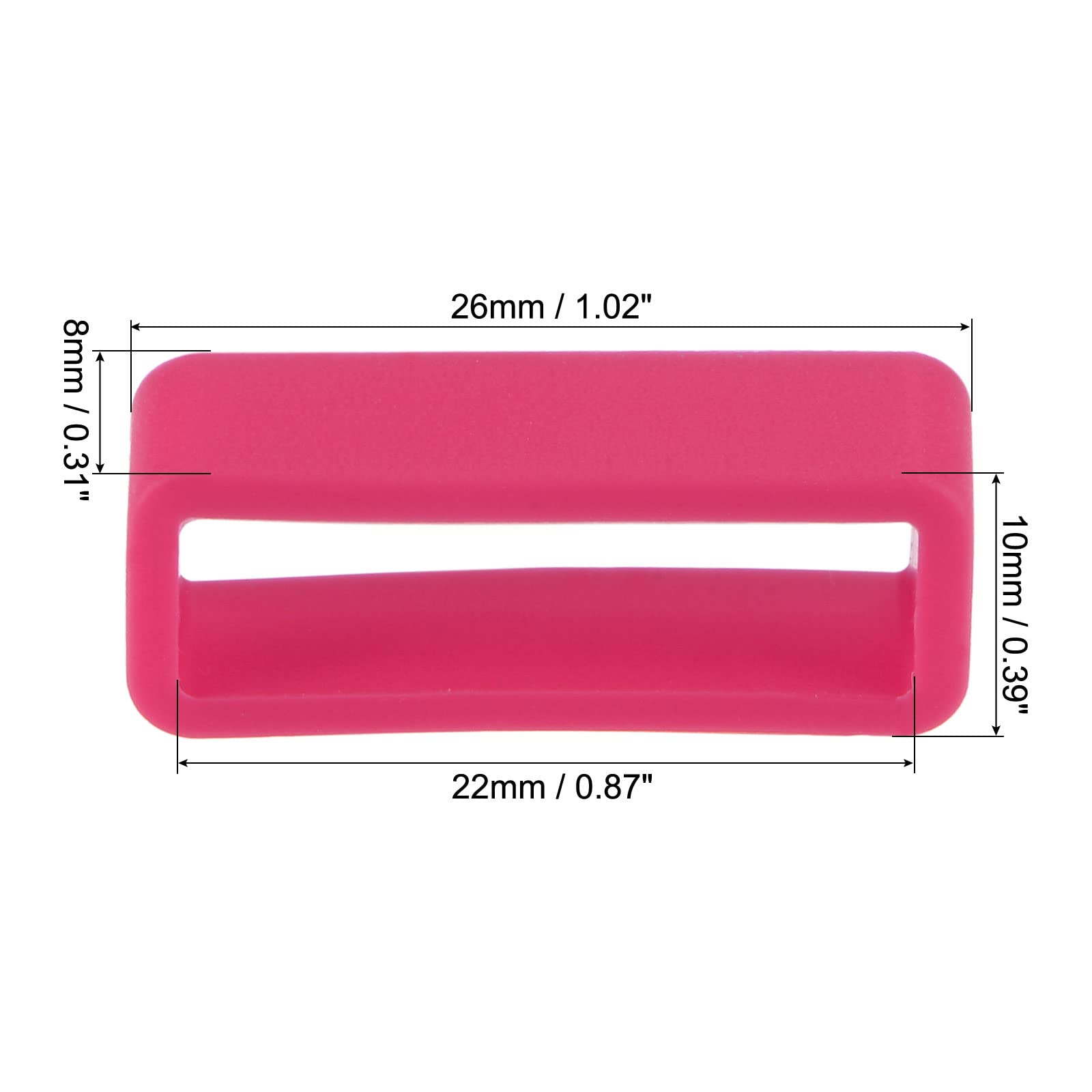 uxcell 22mm Rose Red Silicone Watch Band Strap Loops - 4 Pcs Rubber Replacement Fastener Rings for Watch Holder Keeper, Secure Fit for Sports & Casual Watches