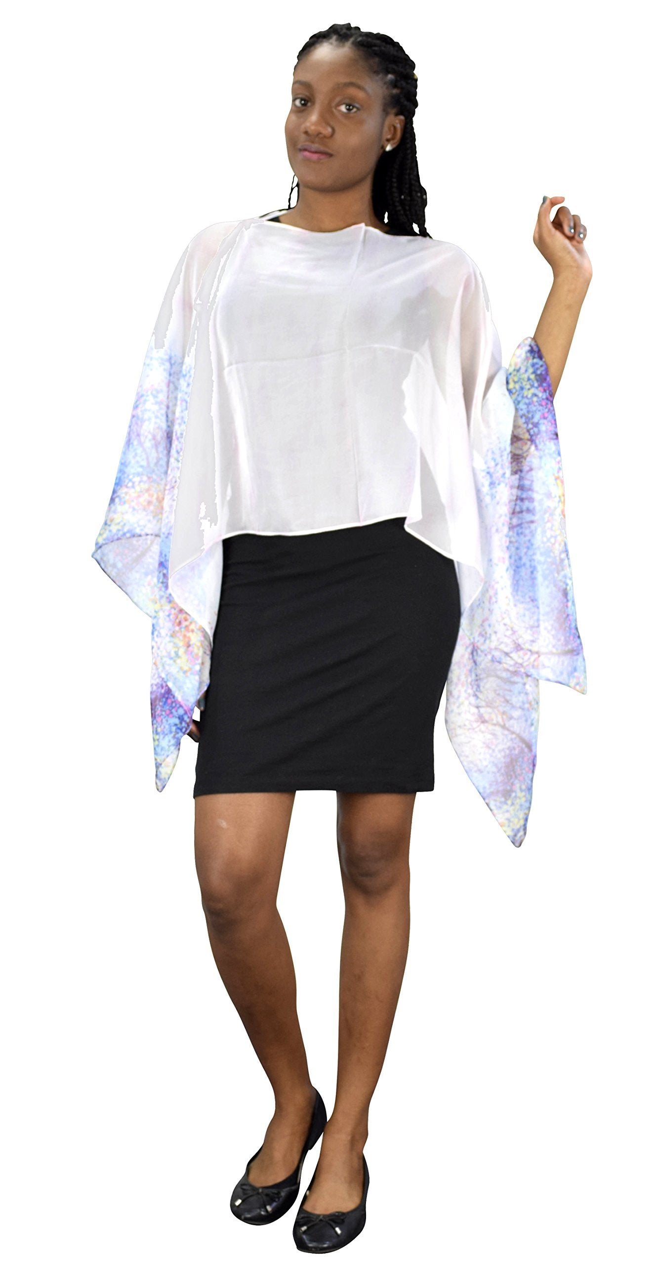 Lightweight Women's Sheer Poncho Shawl - Convertible Sun Scarf Wrap for Beach, Travel & Outdoor Activities